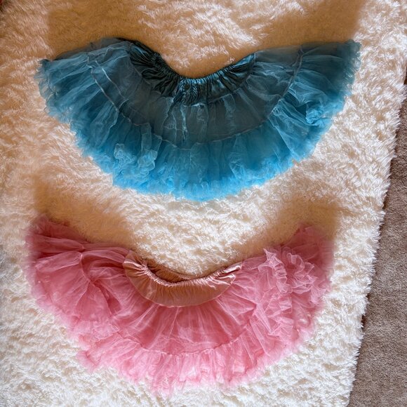 2-Pack Leg Avenue Layered Tulle Tutus – Pink & Blue, One Size, Great Condition - Picture 1 of 2